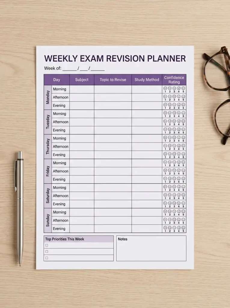 Weekly Study Planner Printable