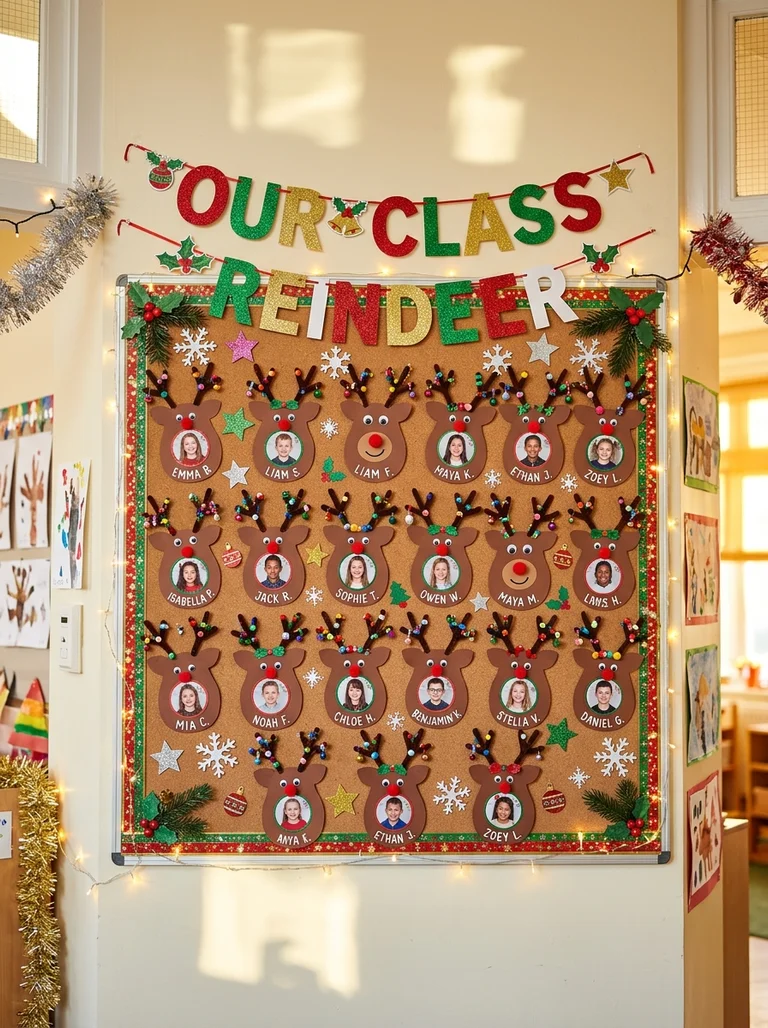 13 Reindeer Christmas Bulletin Boards